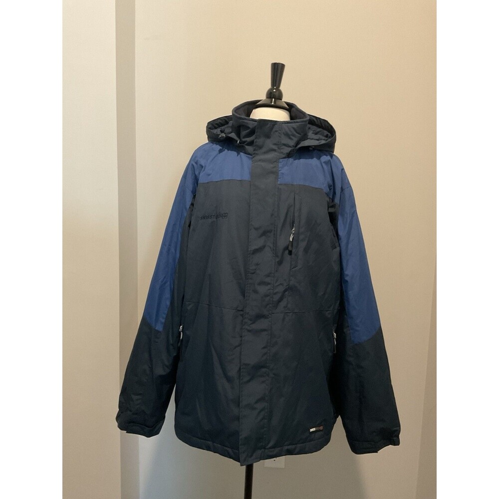 Swiss tech blue/black full zip jacket mens size 2XL lined pockets hood - Picture 8 of 12